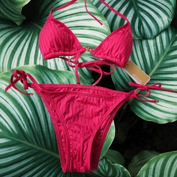 MICHAEL Michael Kors Other - Michael Michael Kors Side Tie Pink Bikini